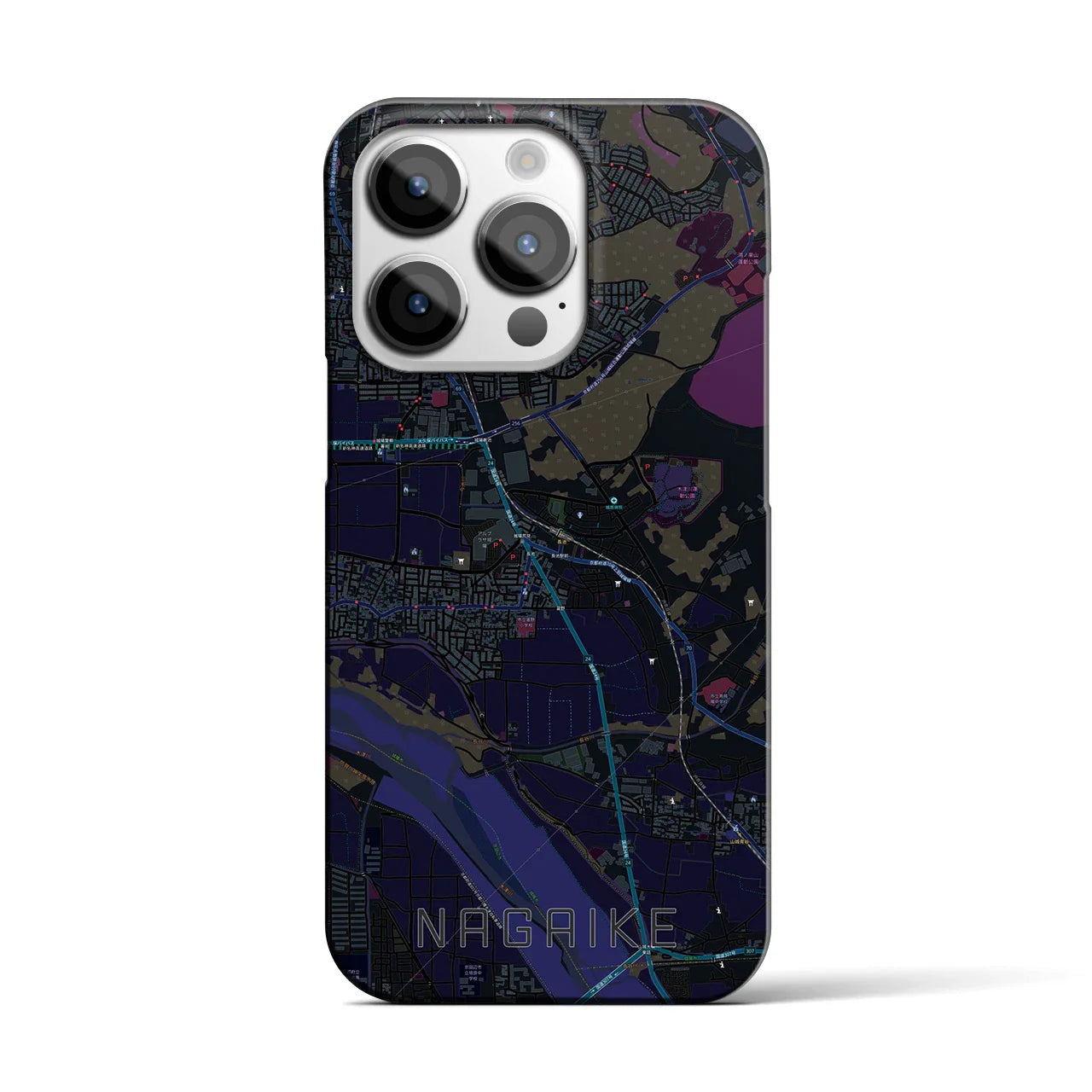 【長池(京都府)】地図柄iPhoneケース(バックカバータイプ)