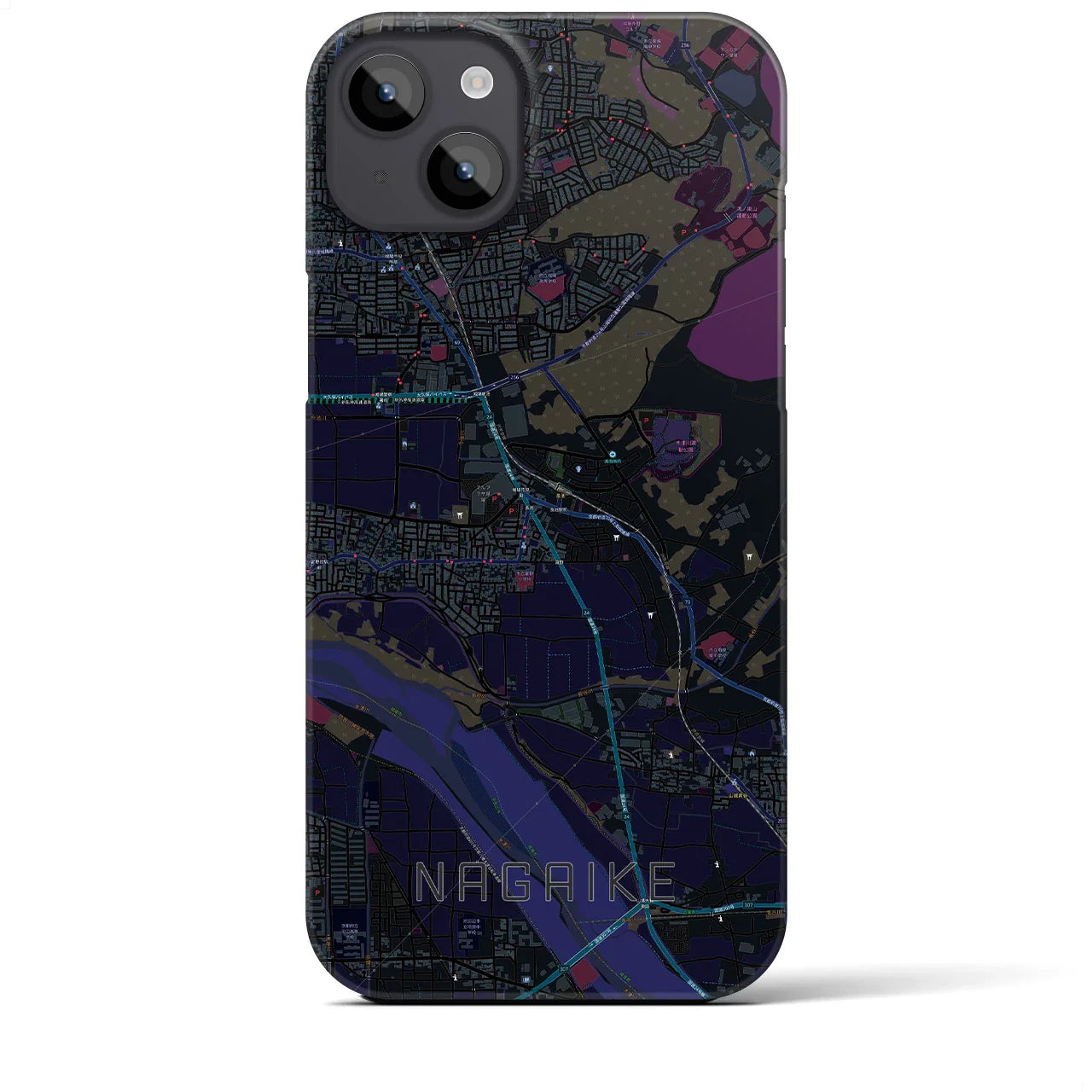 【長池(京都府)】地図柄iPhoneケース(バックカバータイプ)