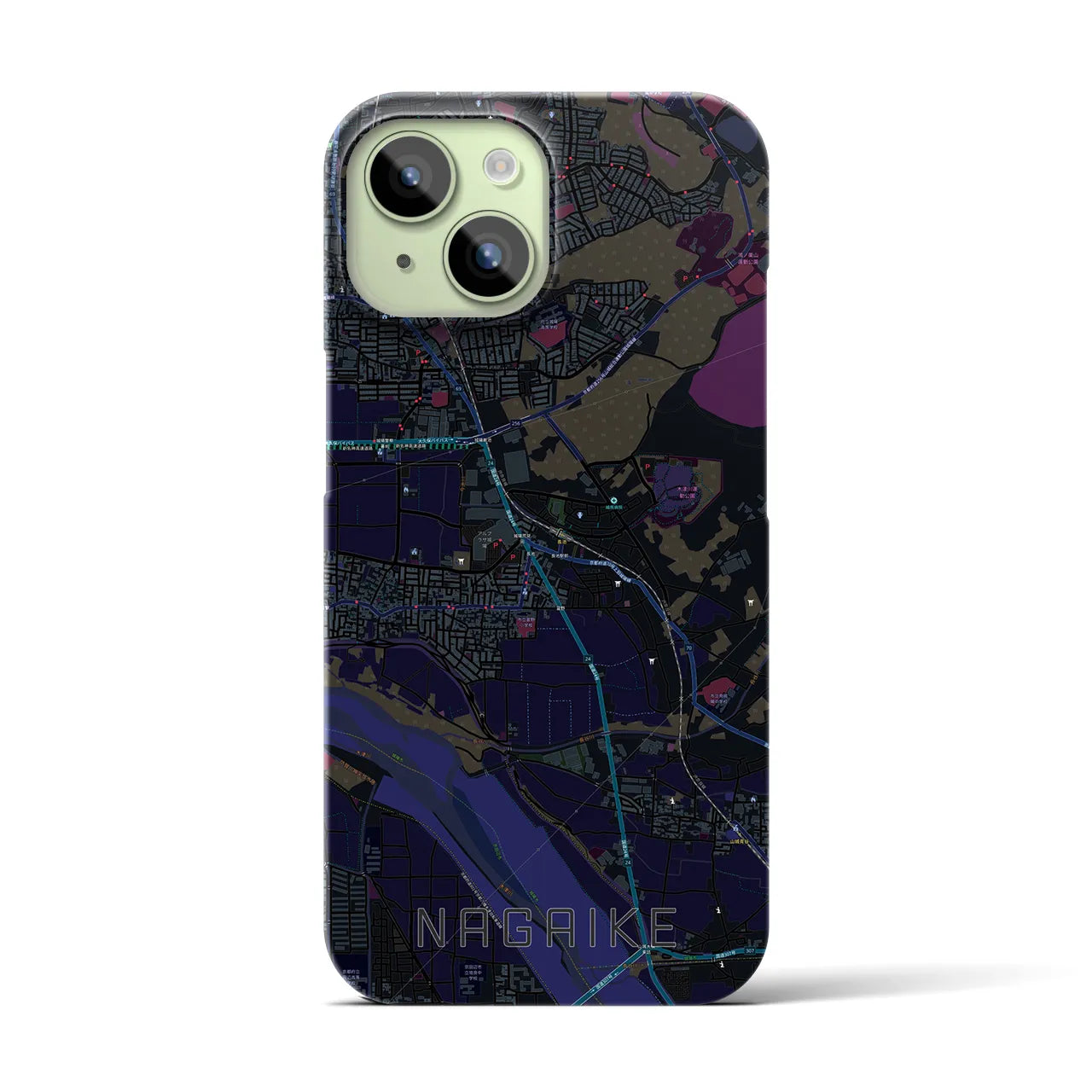 【長池(京都府)】地図柄iPhoneケース(バックカバータイプ)
