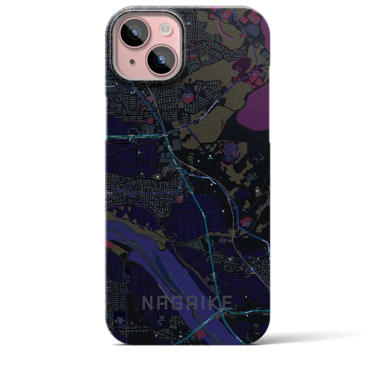 【長池(京都府)】地図柄iPhoneケース(バックカバータイプ)