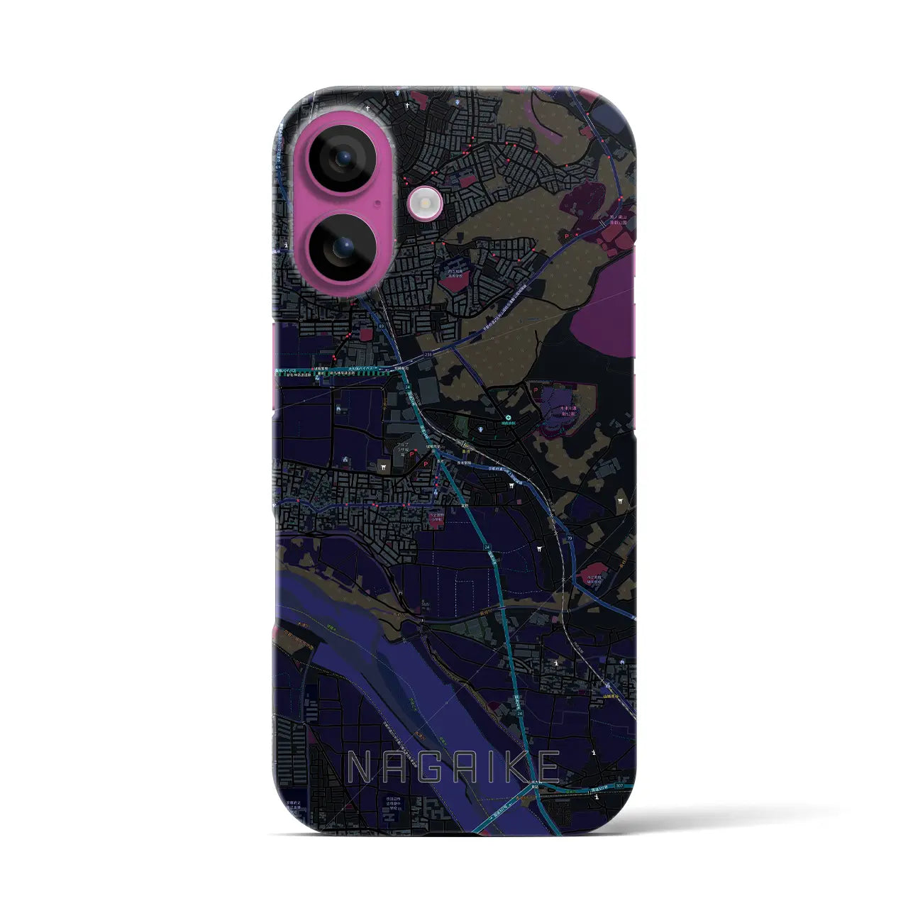 【長池(京都府)】地図柄iPhoneケース(バックカバータイプ)