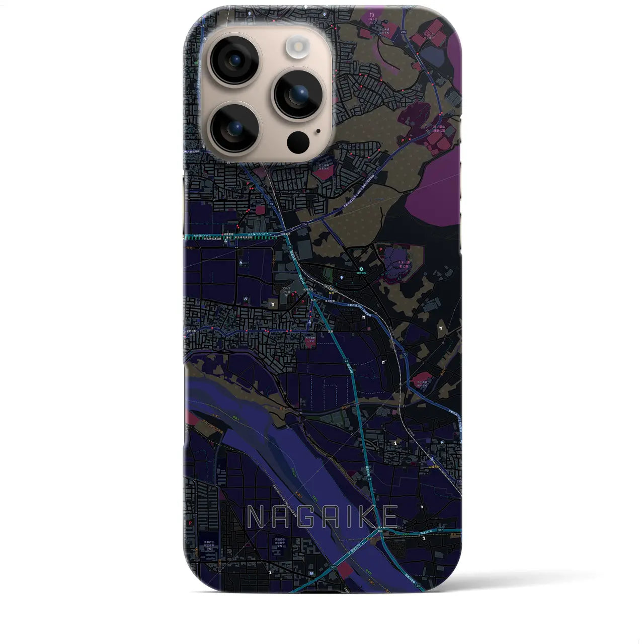 【長池(京都府)】地図柄iPhoneケース(バックカバータイプ)