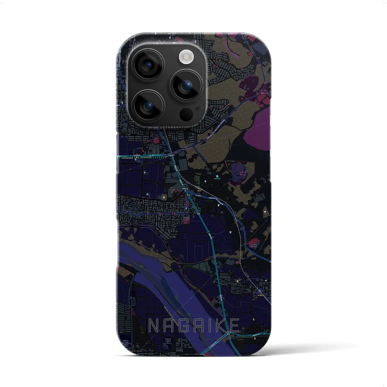 【長池(京都府)】地図柄iPhoneケース(バックカバータイプ)