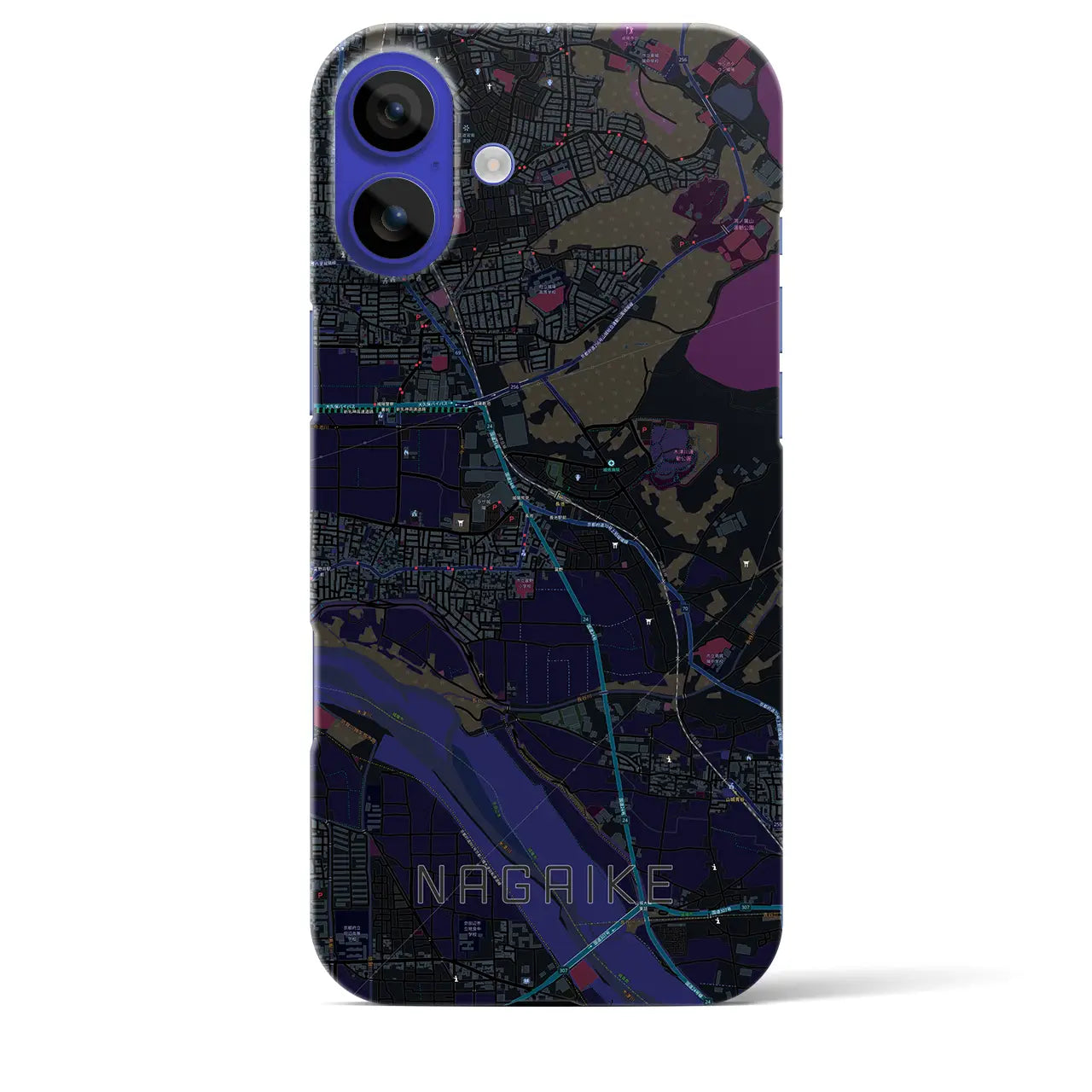 【長池(京都府)】地図柄iPhoneケース(バックカバータイプ)