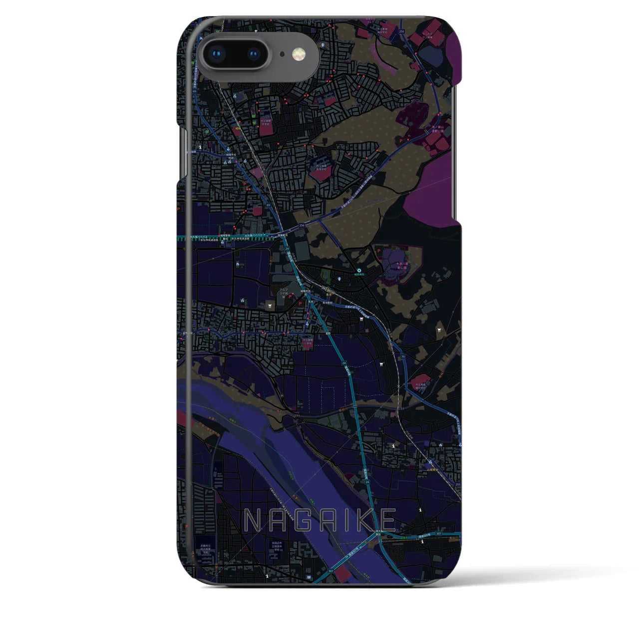 【長池(京都府)】地図柄iPhoneケース(バックカバータイプ)