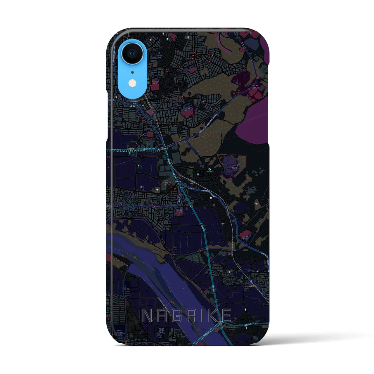 【長池(京都府)】地図柄iPhoneケース(バックカバータイプ)