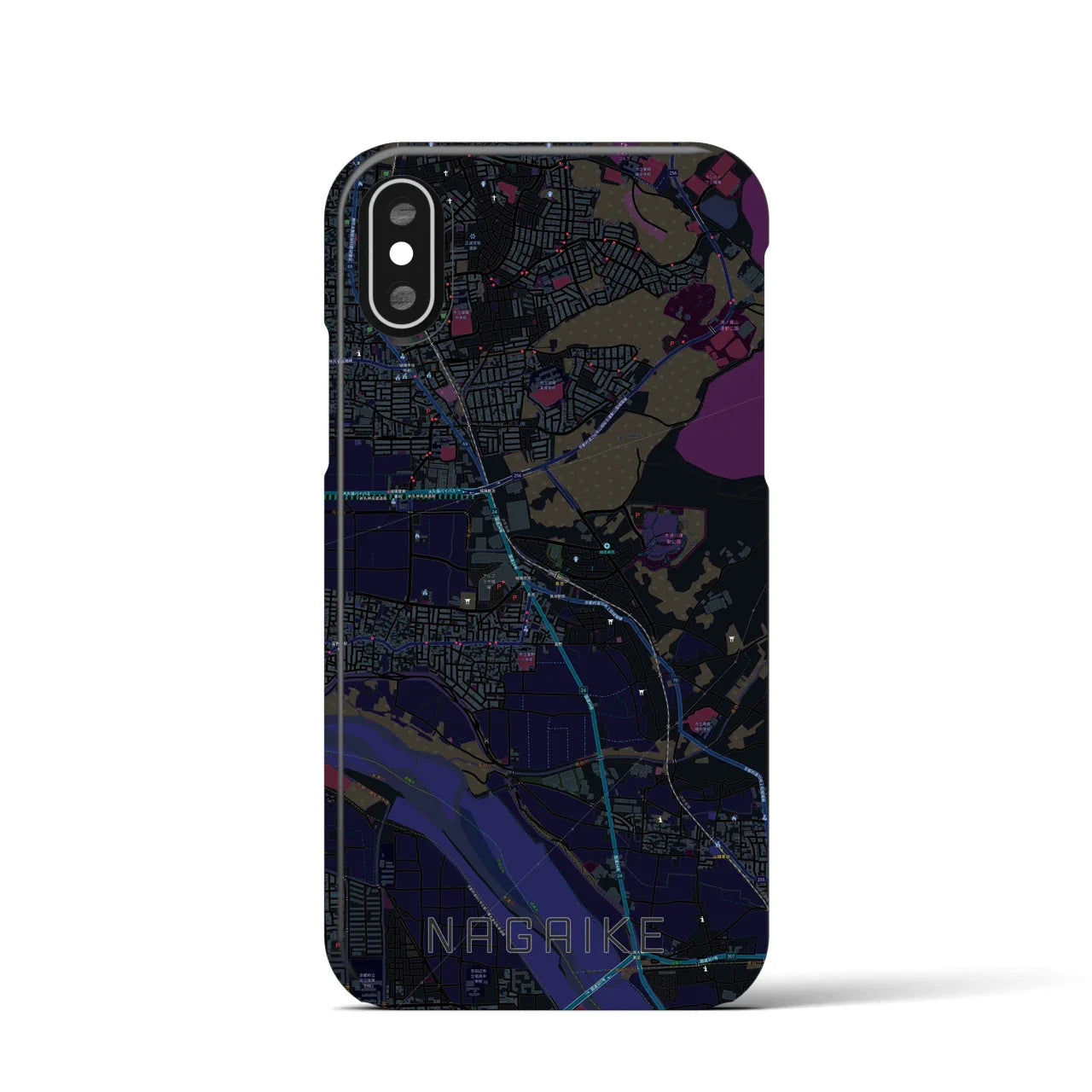 【長池(京都府)】地図柄iPhoneケース(バックカバータイプ)