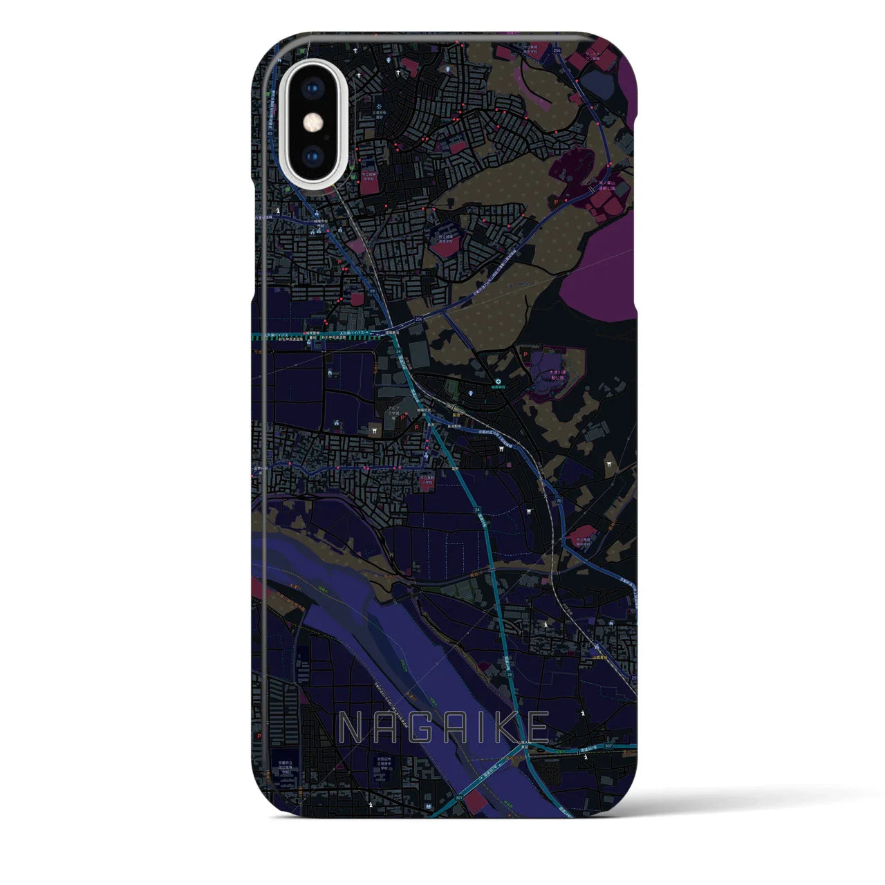 【長池(京都府)】地図柄iPhoneケース(バックカバータイプ)