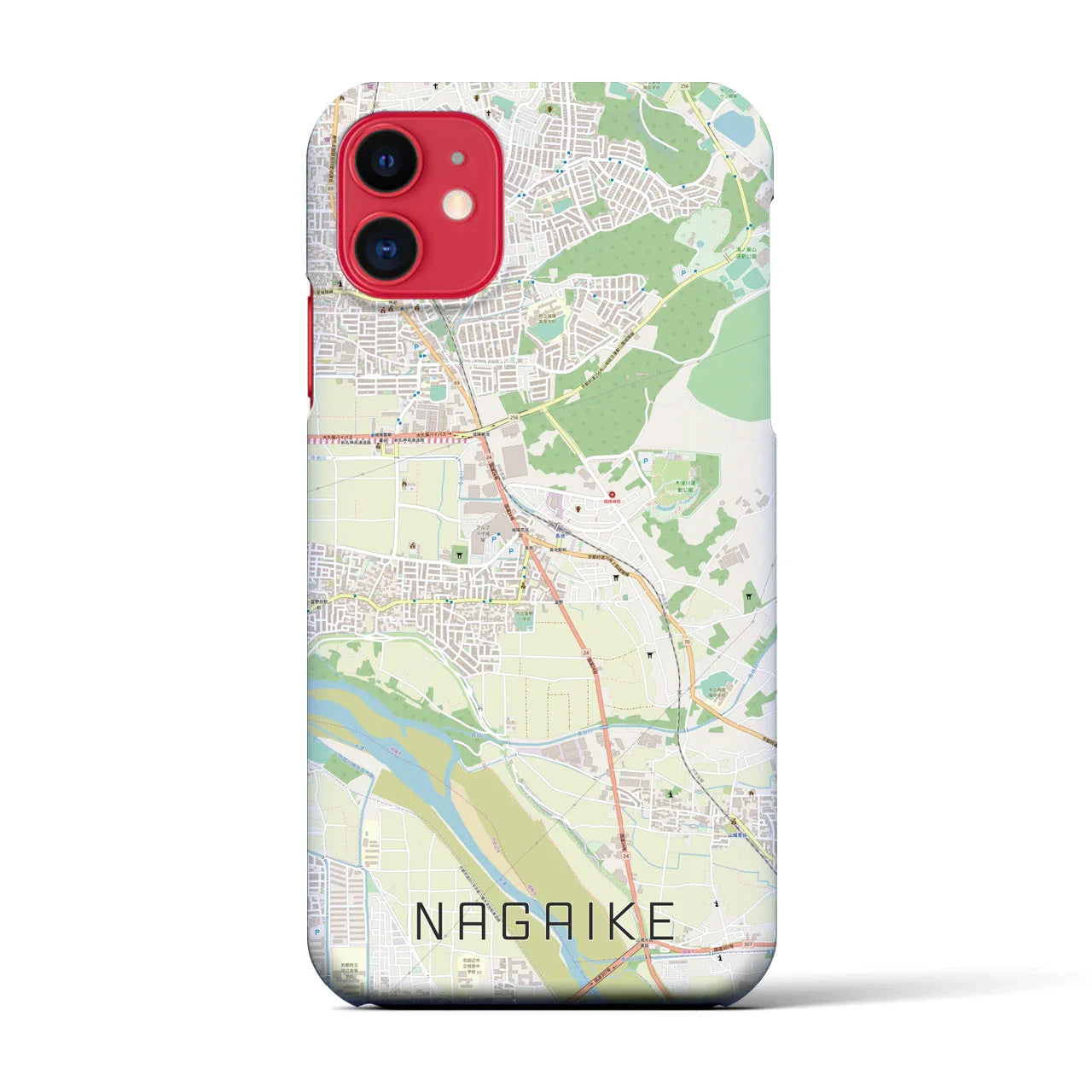 【長池(京都府)】地図柄iPhoneケース(バックカバータイプ)