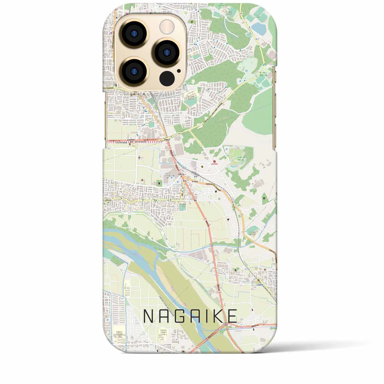 【長池(京都府)】地図柄iPhoneケース(バックカバータイプ)