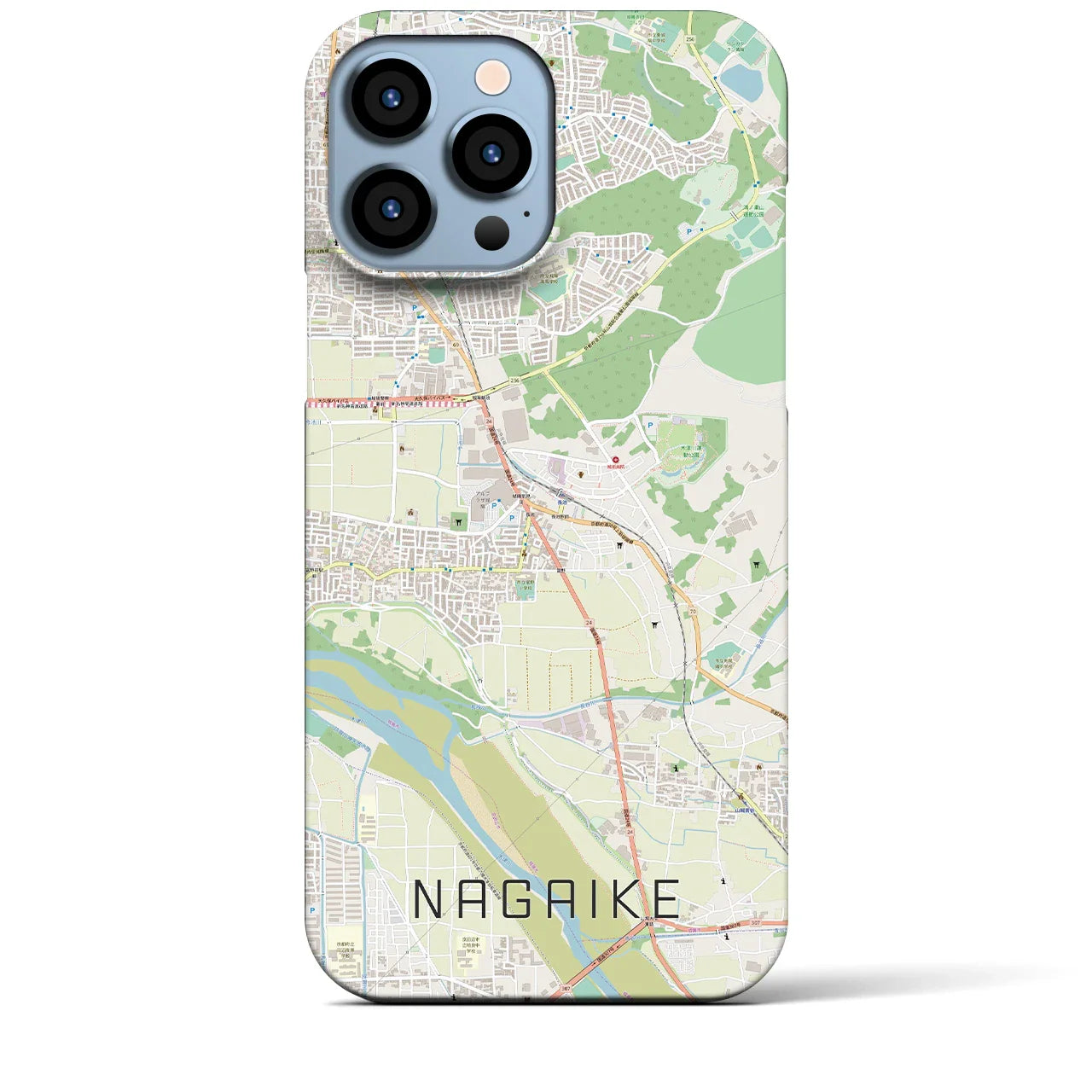 【長池(京都府)】地図柄iPhoneケース(バックカバータイプ)