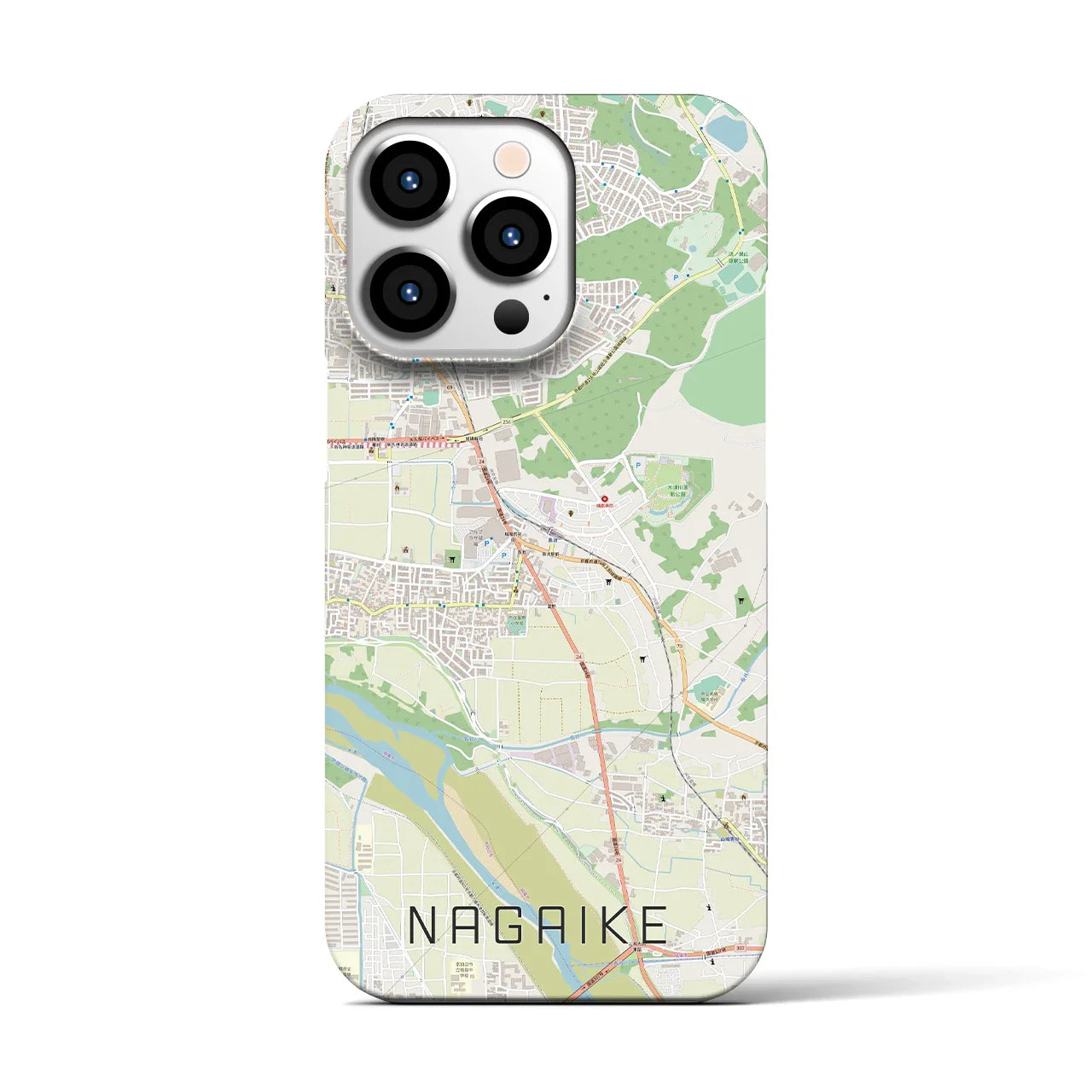 【長池(京都府)】地図柄iPhoneケース(バックカバータイプ)