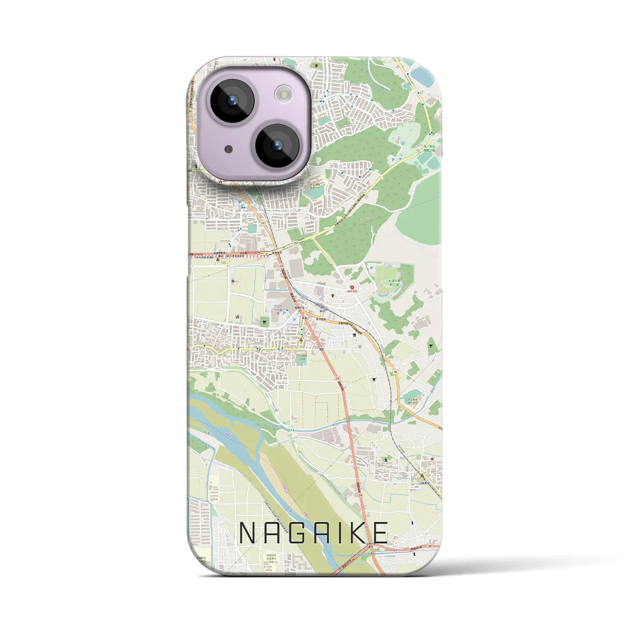 【長池(京都府)】地図柄iPhoneケース(バックカバータイプ)