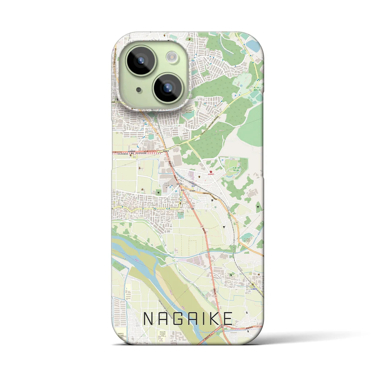 【長池(京都府)】地図柄iPhoneケース(バックカバータイプ)