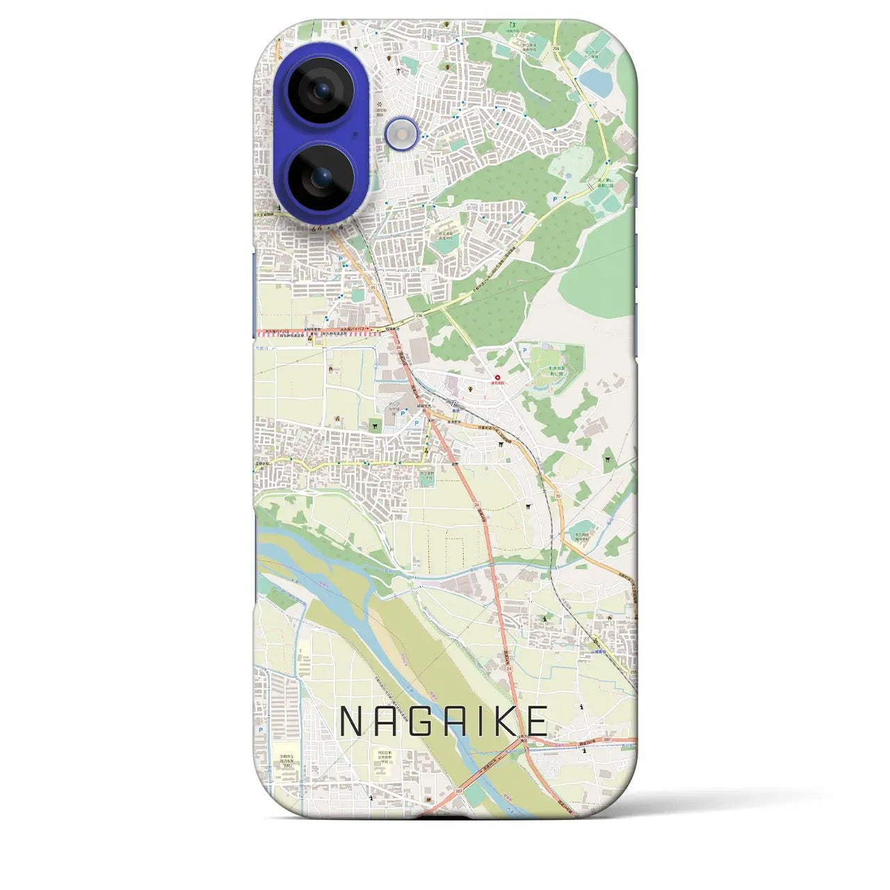 【長池(京都府)】地図柄iPhoneケース(バックカバータイプ)ナチュラル・iPhone 16 Pro Max 用