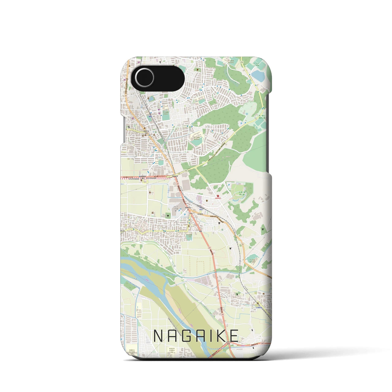 【長池(京都府)】地図柄iPhoneケース(バックカバータイプ)