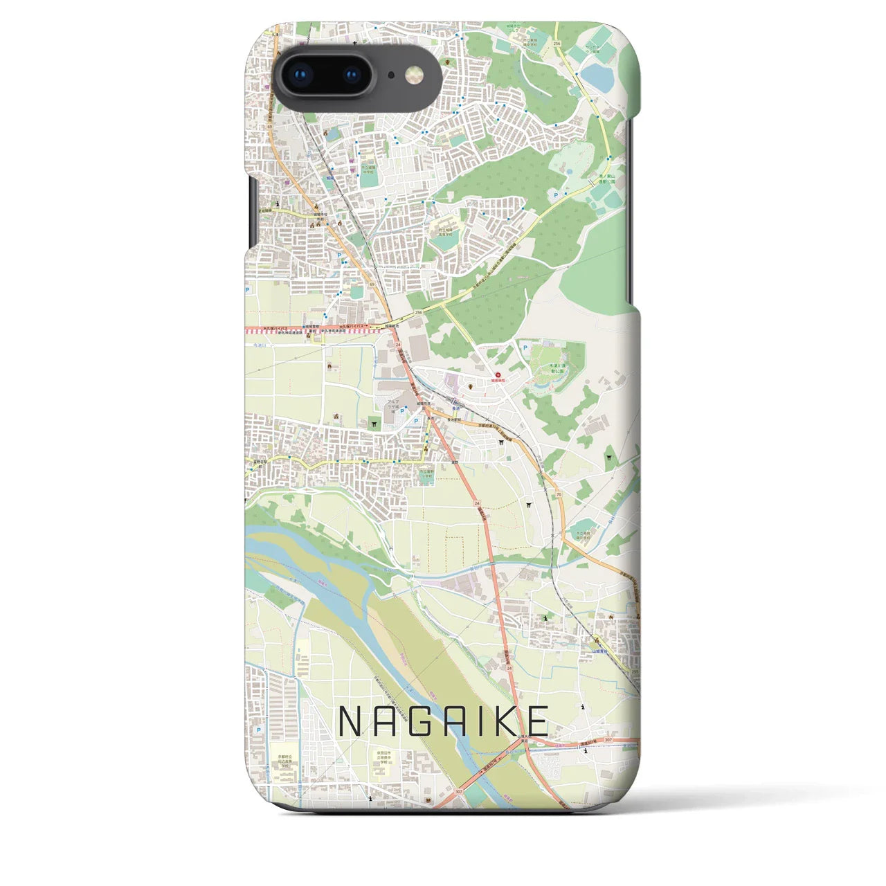 【長池(京都府)】地図柄iPhoneケース(バックカバータイプ)