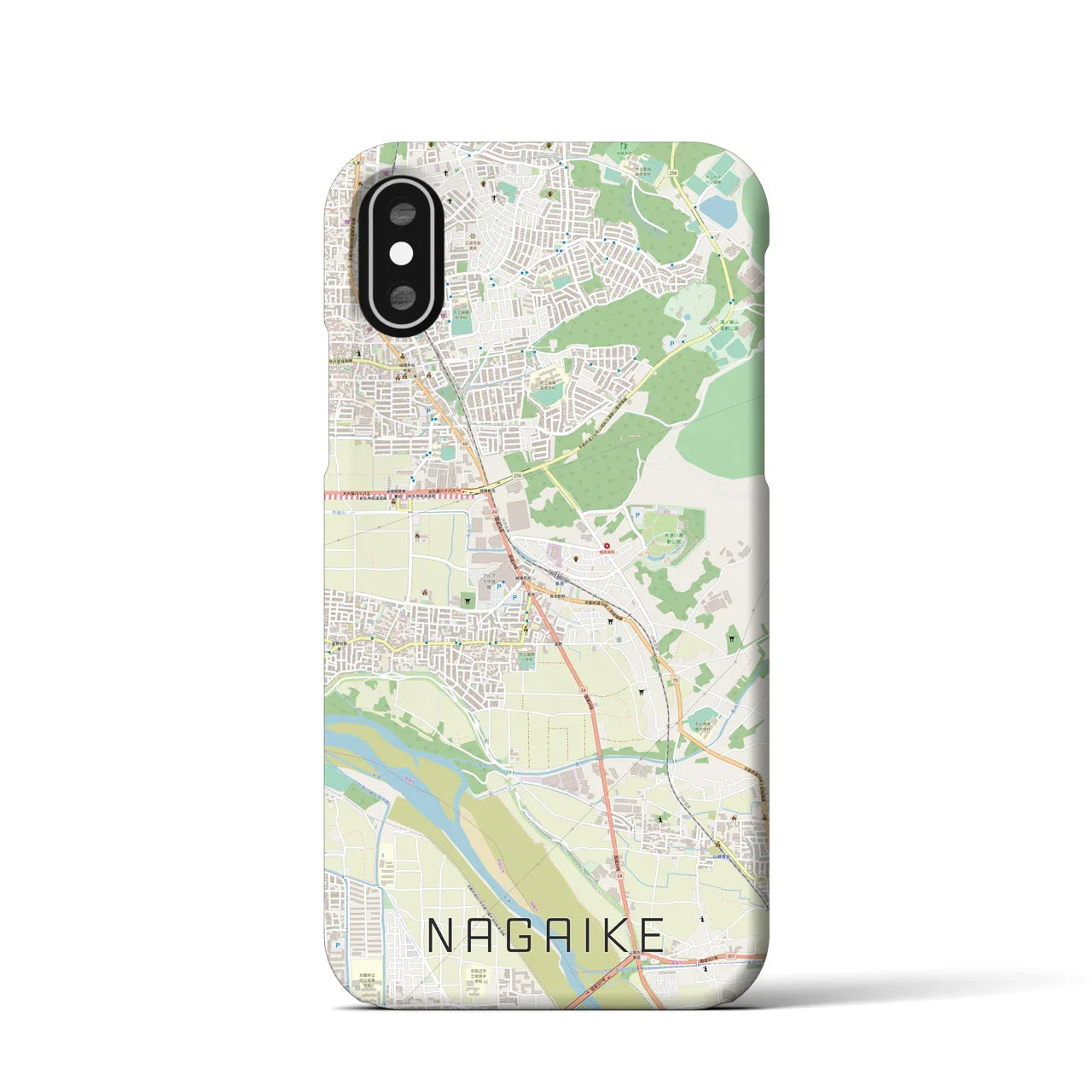 【長池(京都府)】地図柄iPhoneケース(バックカバータイプ)