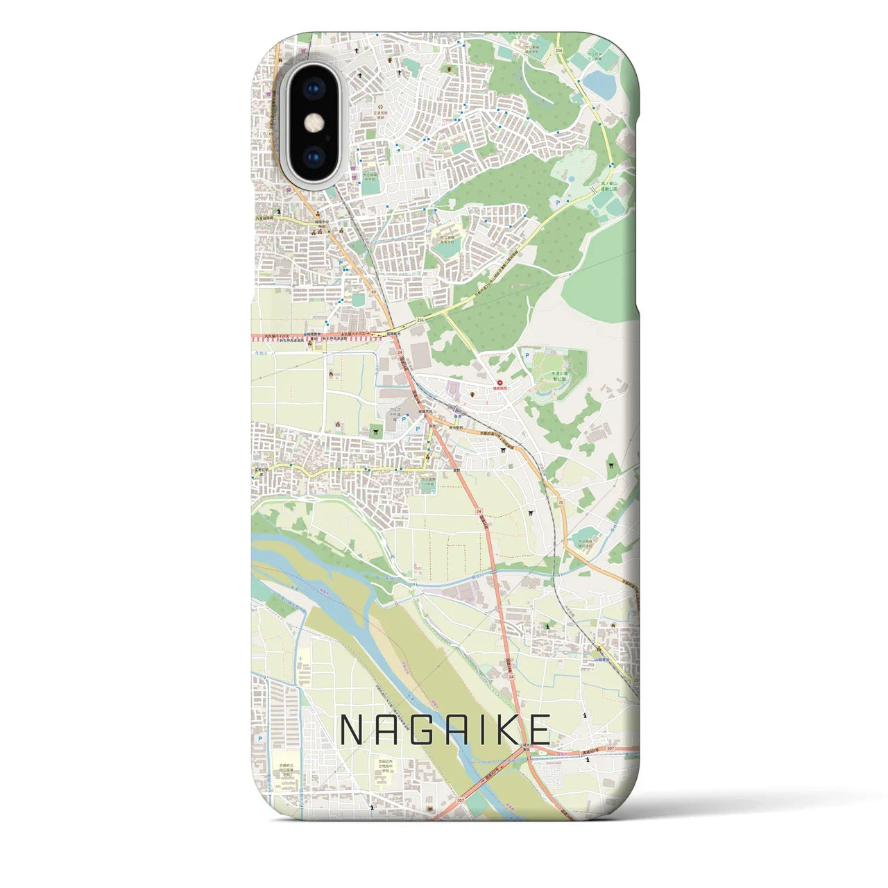 【長池(京都府)】地図柄iPhoneケース(バックカバータイプ)