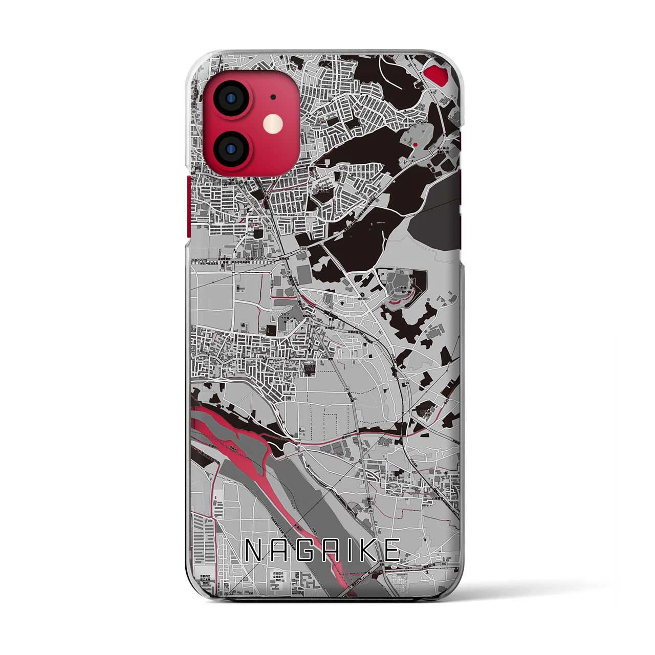 【長池(京都府)】地図柄iPhoneケース(クリアタイプ)