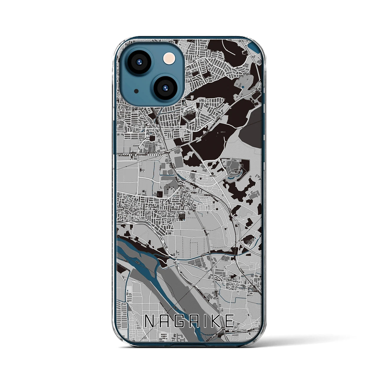 【長池(京都府)】地図柄iPhoneケース(クリアタイプ)