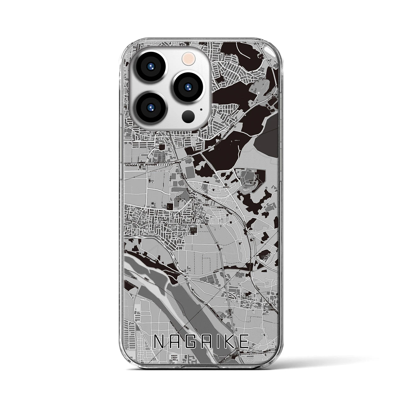 【長池(京都府)】地図柄iPhoneケース(クリアタイプ)