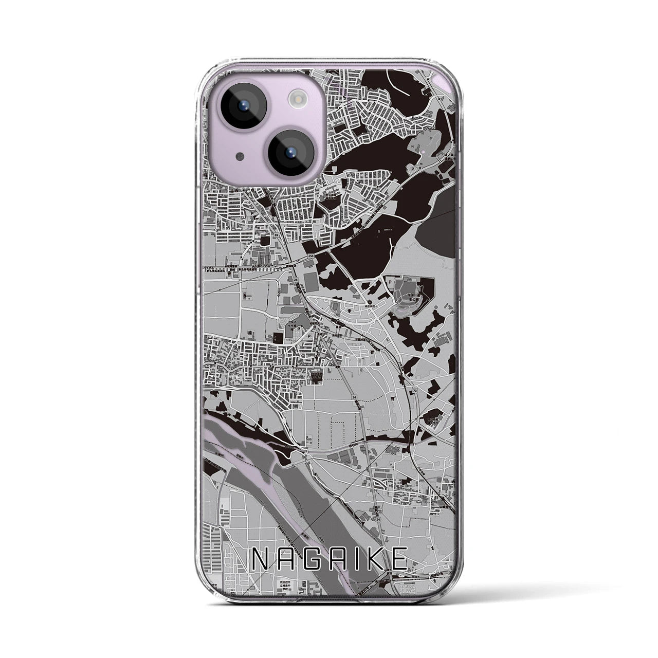 【長池(京都府)】地図柄iPhoneケース(クリアタイプ)