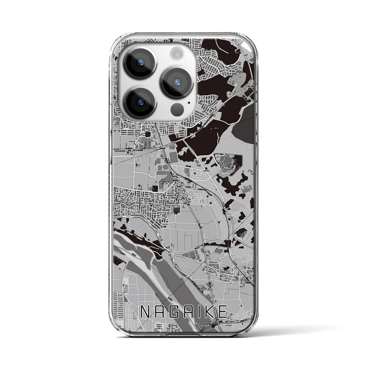 【長池(京都府)】地図柄iPhoneケース(クリアタイプ)