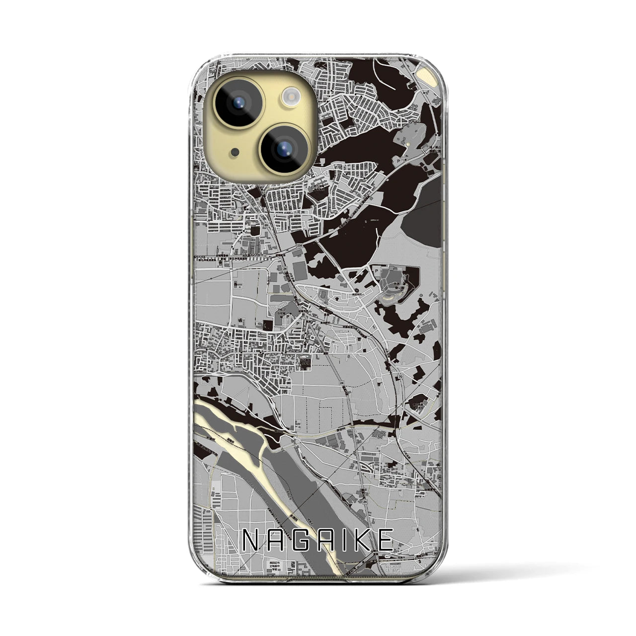 【長池(京都府)】地図柄iPhoneケース(クリアタイプ)