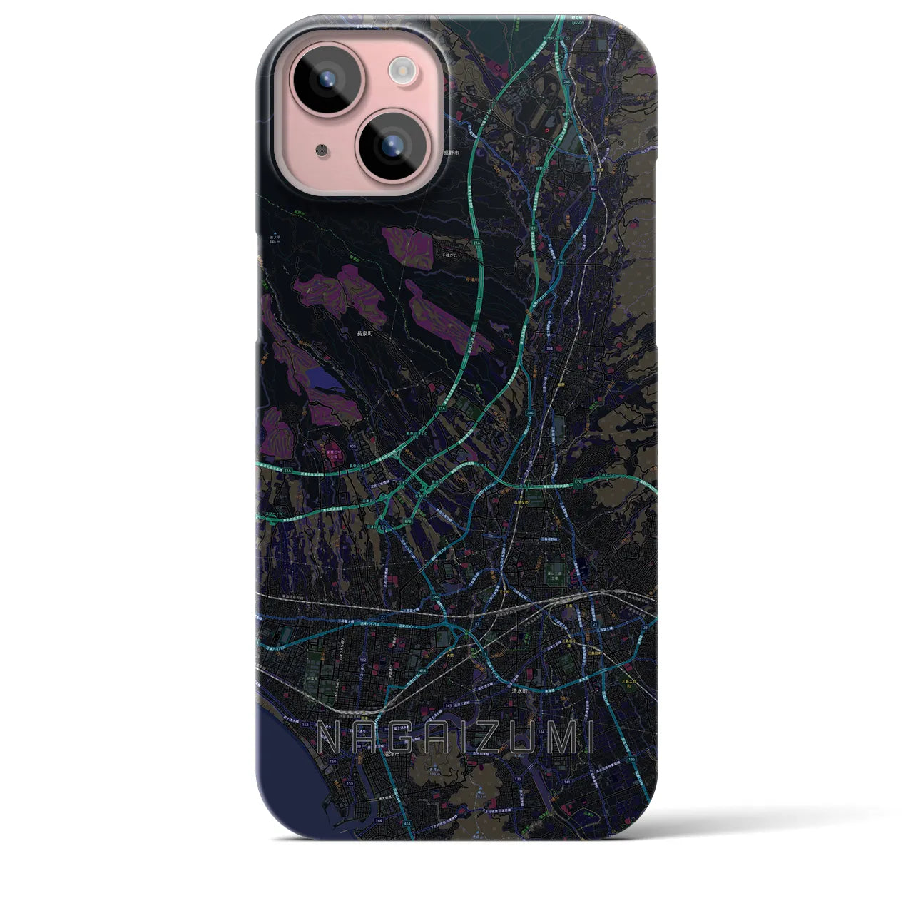 【長泉(静岡県)】地図柄iPhoneケース(バックカバータイプ)