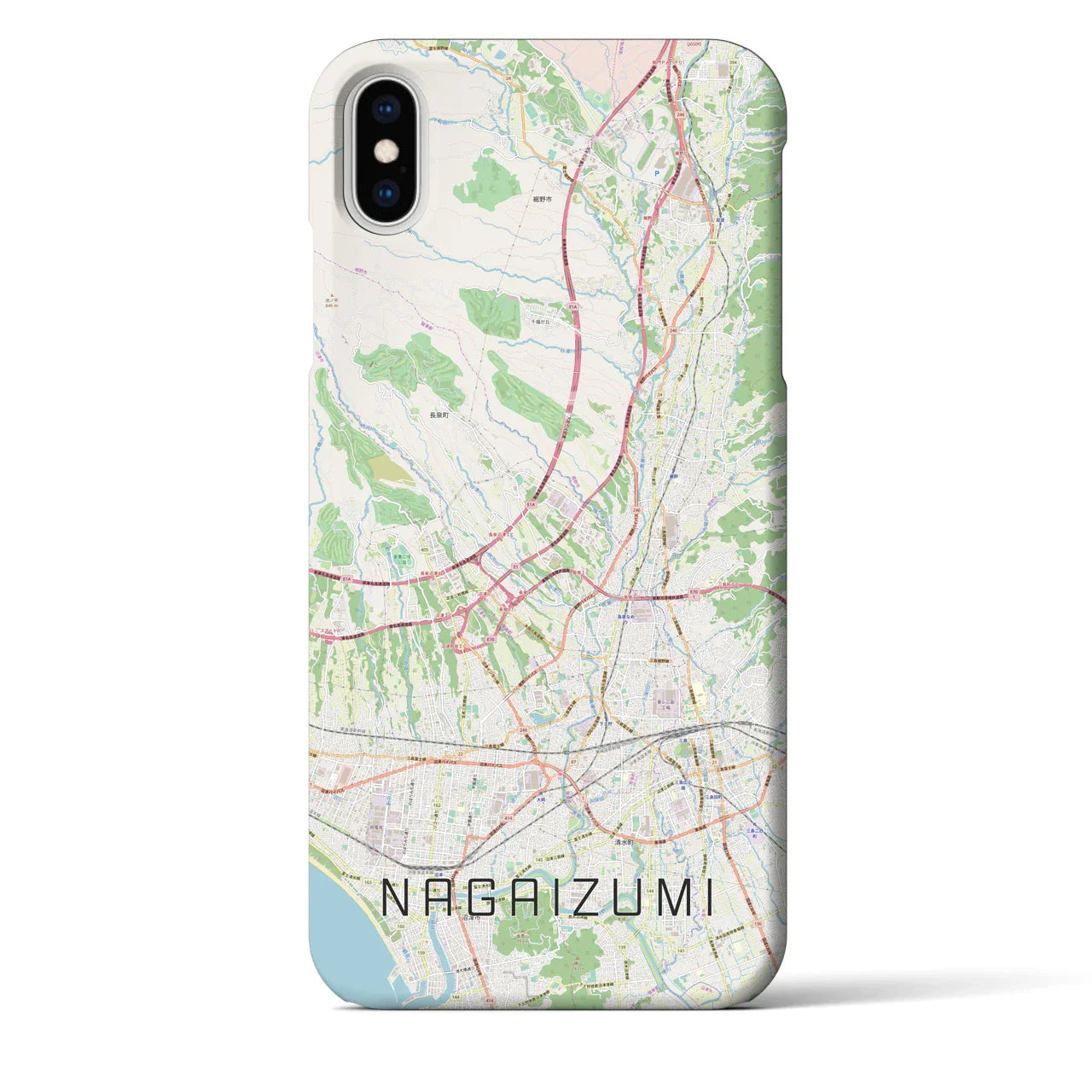 【長泉(静岡県)】地図柄iPhoneケース(バックカバータイプ)