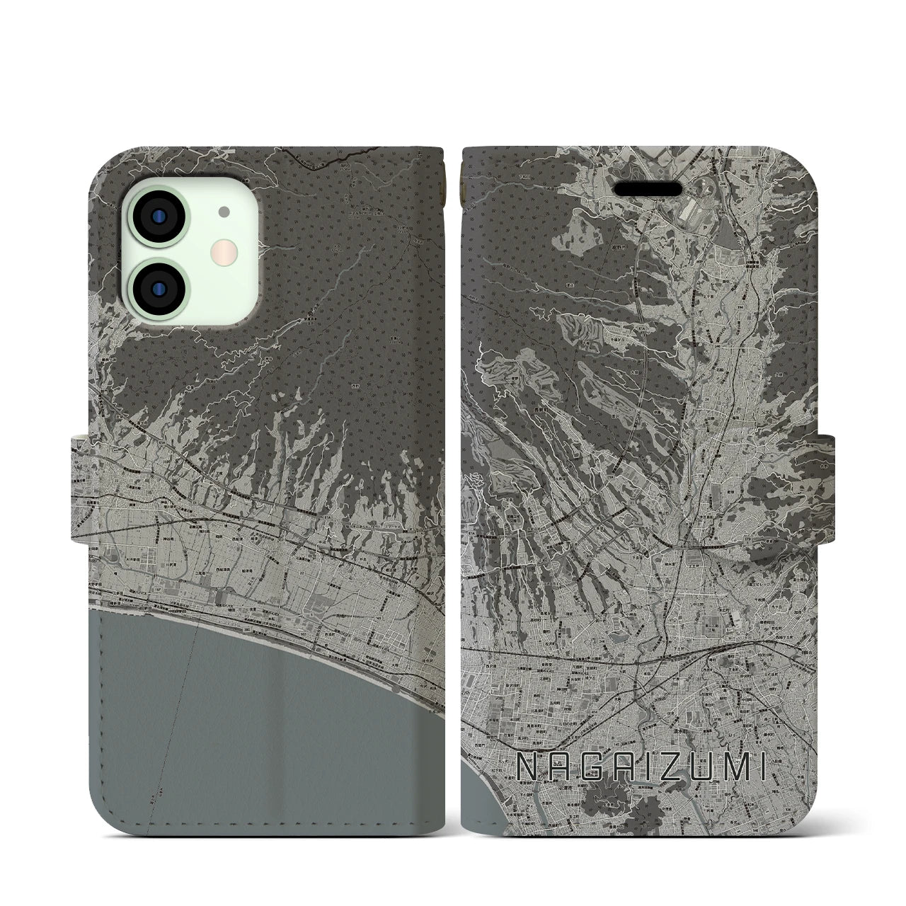 【長泉(静岡県)】地図柄iPhoneケース(手帳タイプ)