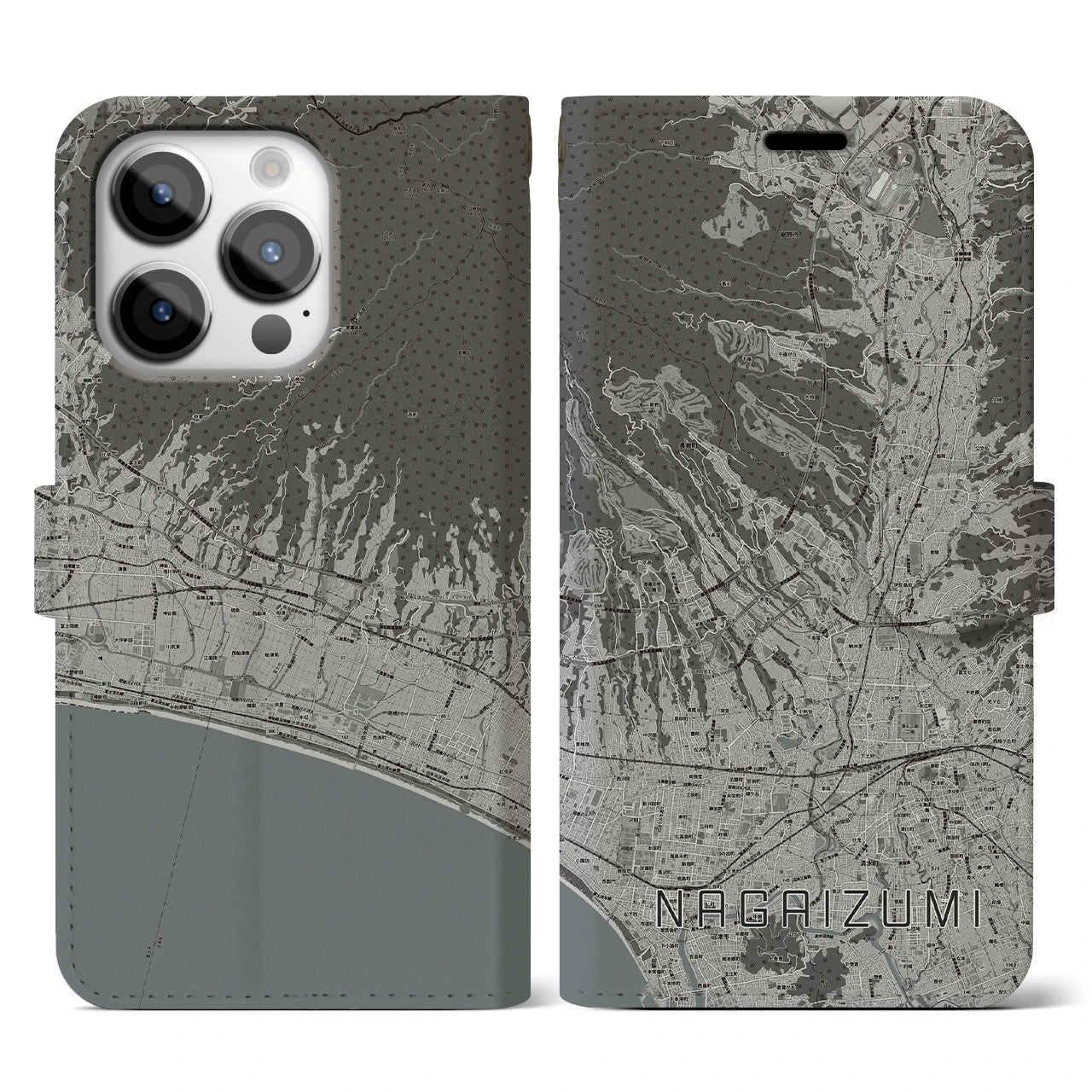 【長泉(静岡県)】地図柄iPhoneケース(手帳タイプ)