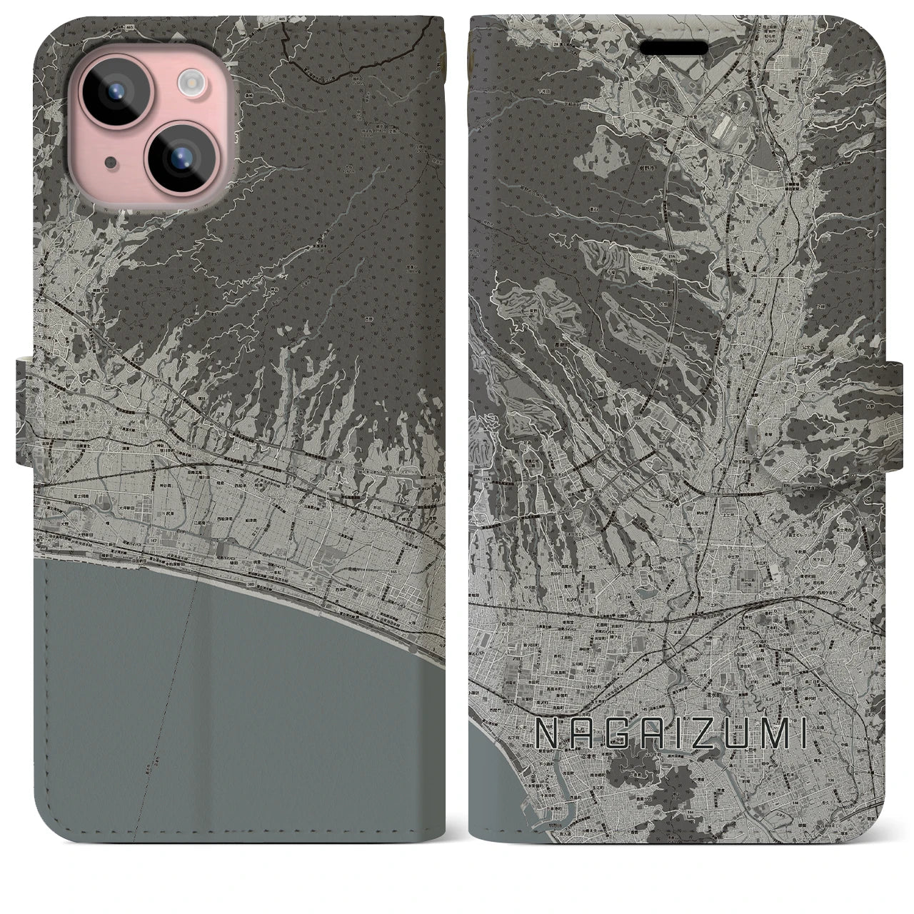 【長泉(静岡県)】地図柄iPhoneケース(手帳タイプ)