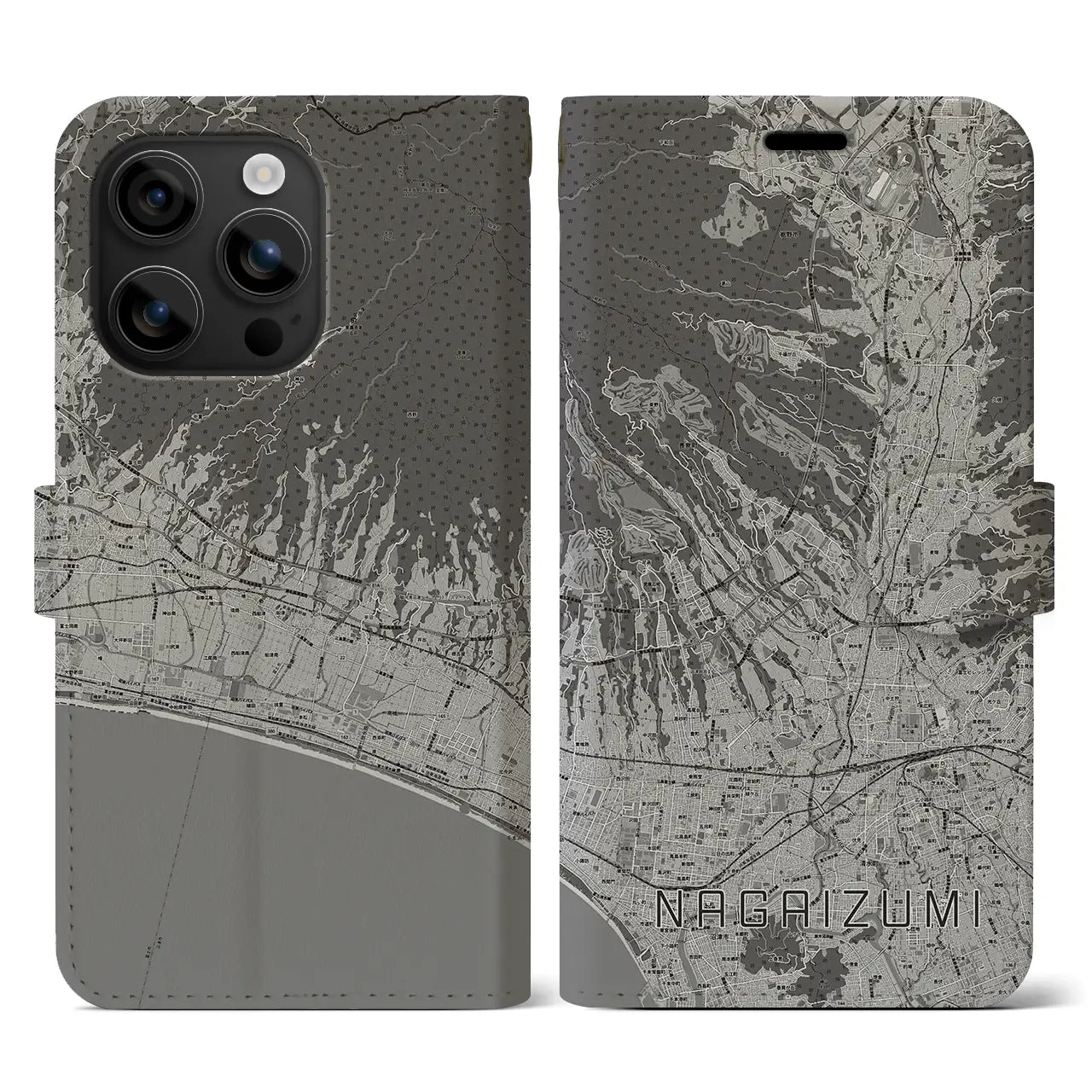 【長泉(静岡県)】地図柄iPhoneケース(手帳タイプ)