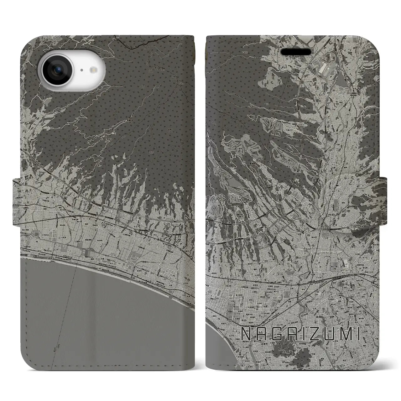 【長泉(静岡県)】地図柄iPhoneケース(手帳タイプ)