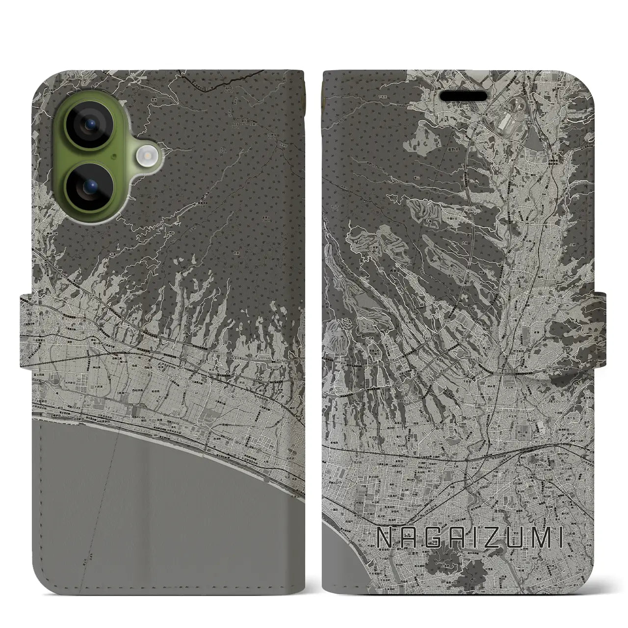 【長泉(静岡県)】地図柄iPhoneケース(手帳タイプ)