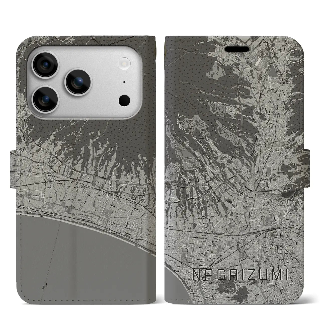 【長泉(静岡県)】地図柄iPhoneケース(手帳タイプ)