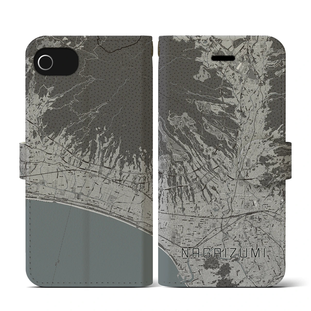 【長泉(静岡県)】地図柄iPhoneケース(手帳タイプ)