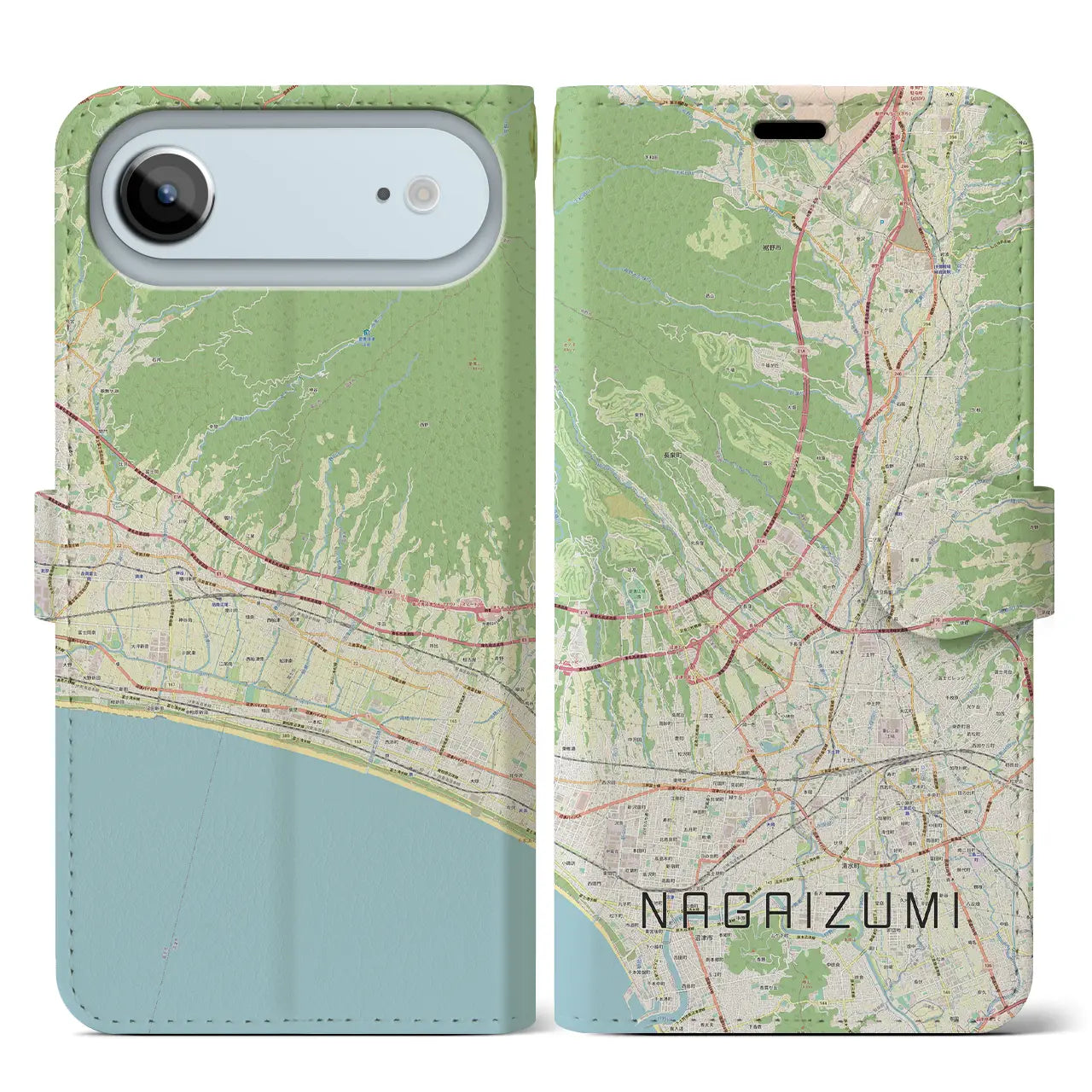 【長泉(静岡県)】地図柄iPhoneケース(手帳タイプ)