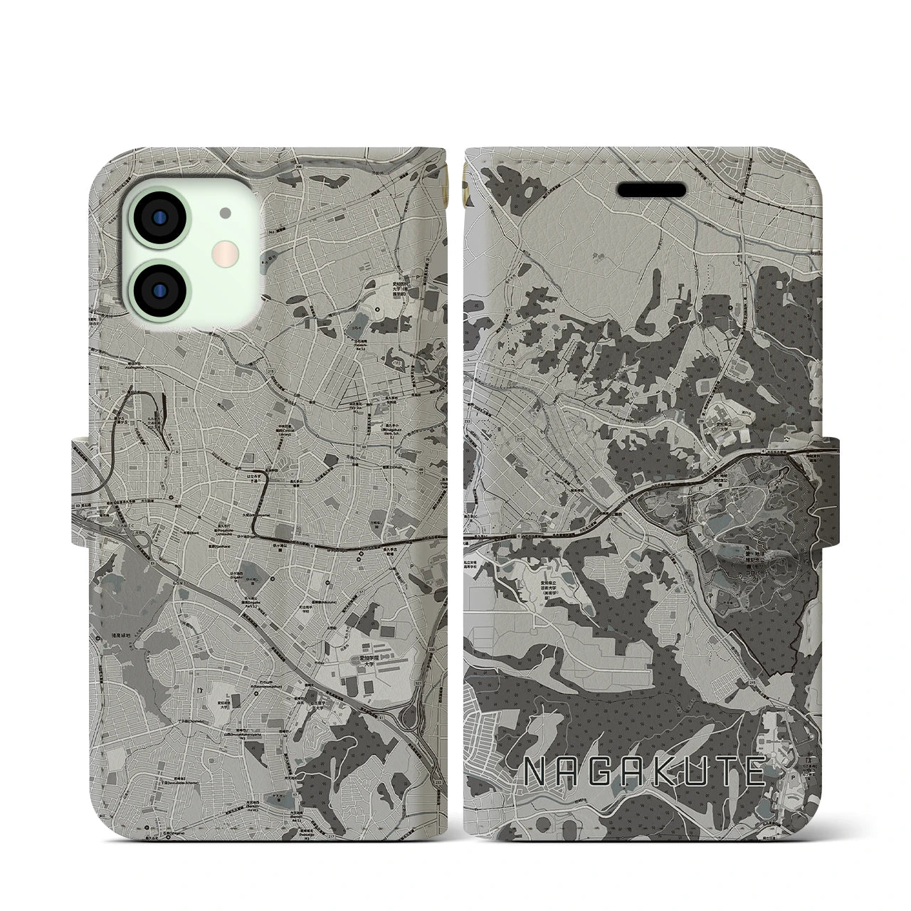 【長久手(愛知県)】地図柄iPhoneケース(手帳タイプ)