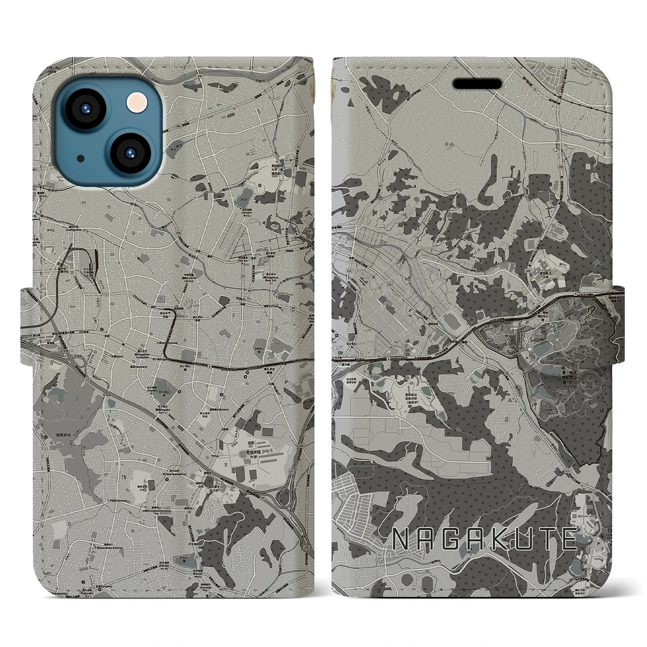 【長久手(愛知県)】地図柄iPhoneケース(手帳タイプ)