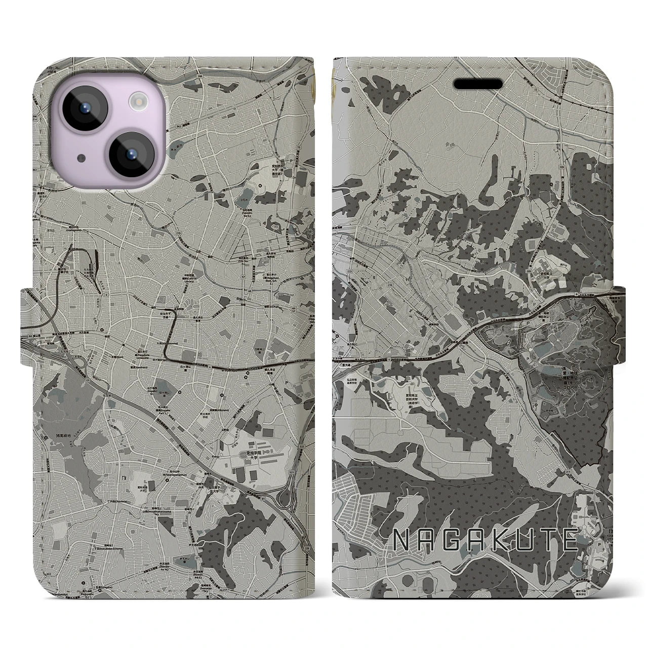 【長久手(愛知県)】地図柄iPhoneケース(手帳タイプ)