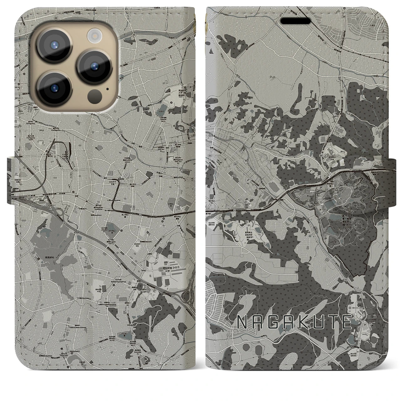 【長久手(愛知県)】地図柄iPhoneケース(手帳タイプ)