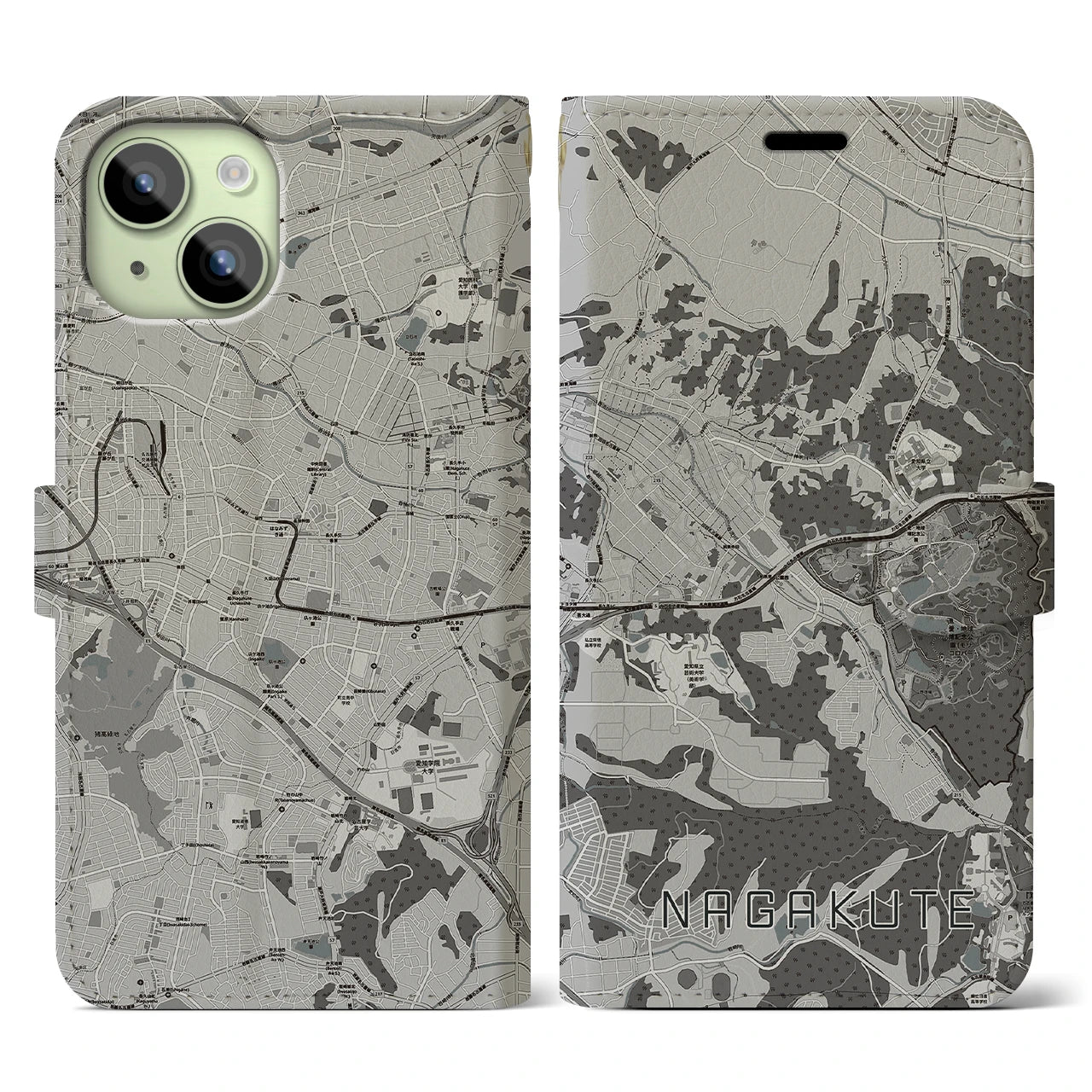 【長久手(愛知県)】地図柄iPhoneケース(手帳タイプ)