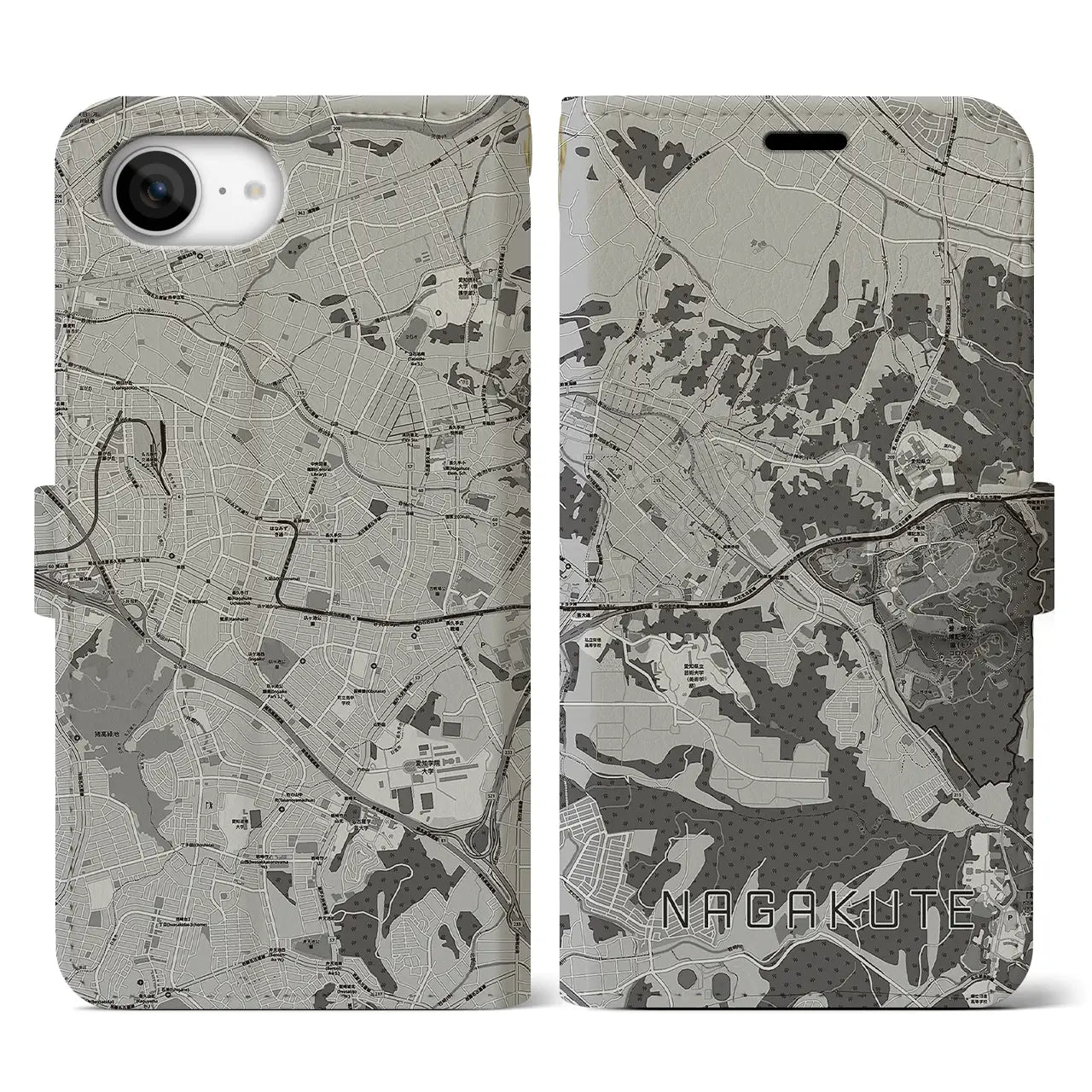 【長久手(愛知県)】地図柄iPhoneケース(手帳タイプ)