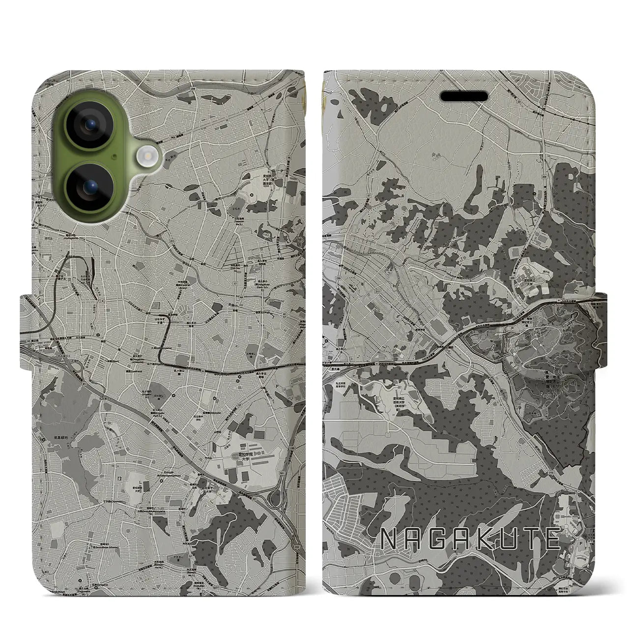 【長久手(愛知県)】地図柄iPhoneケース(手帳タイプ)