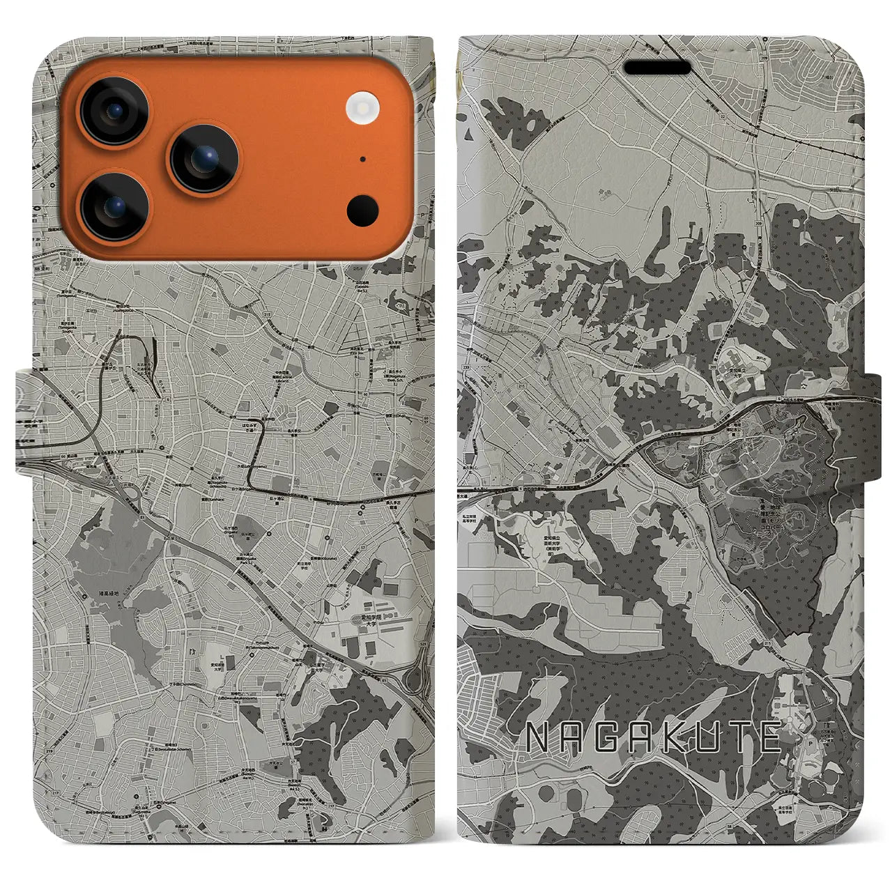 【長久手(愛知県)】地図柄iPhoneケース(手帳タイプ)