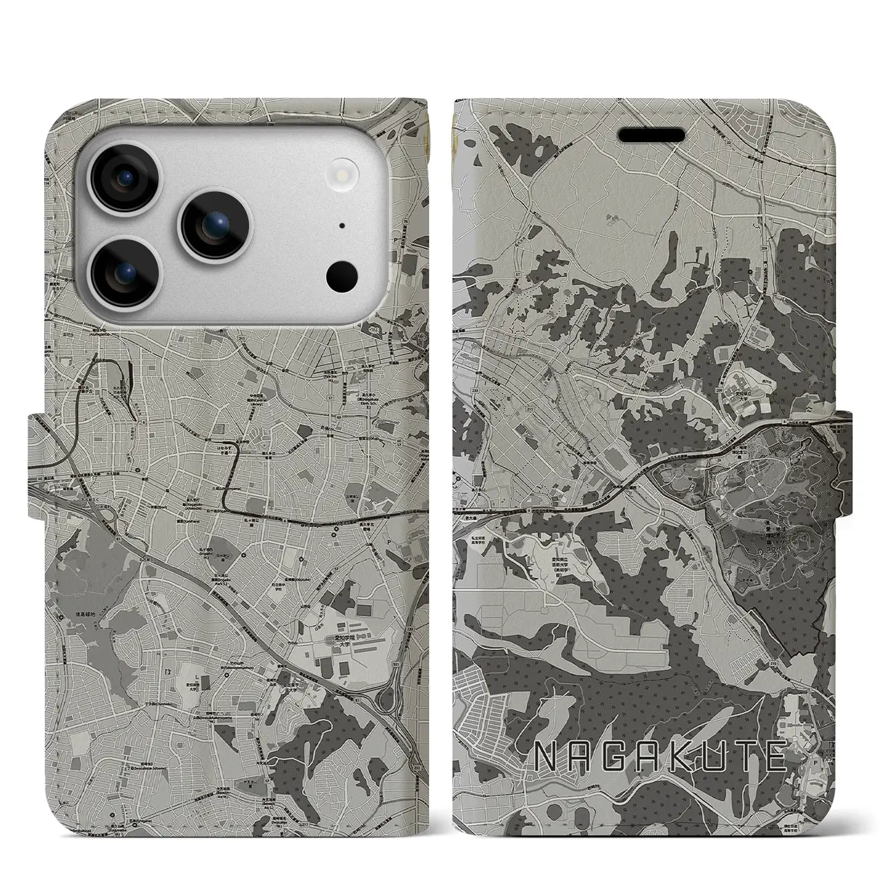 【長久手(愛知県)】地図柄iPhoneケース(手帳タイプ)