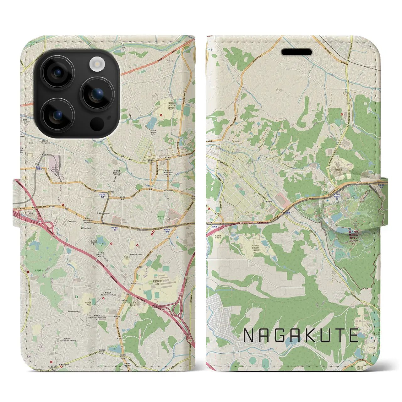 【長久手(愛知県)】地図柄iPhoneケース(手帳タイプ)